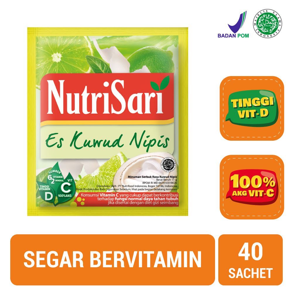 NutriSari Es Kuwud Nipis 40 Sachet - Minuman Buah Vitamin C Vitamin D | 1101595453 - 1