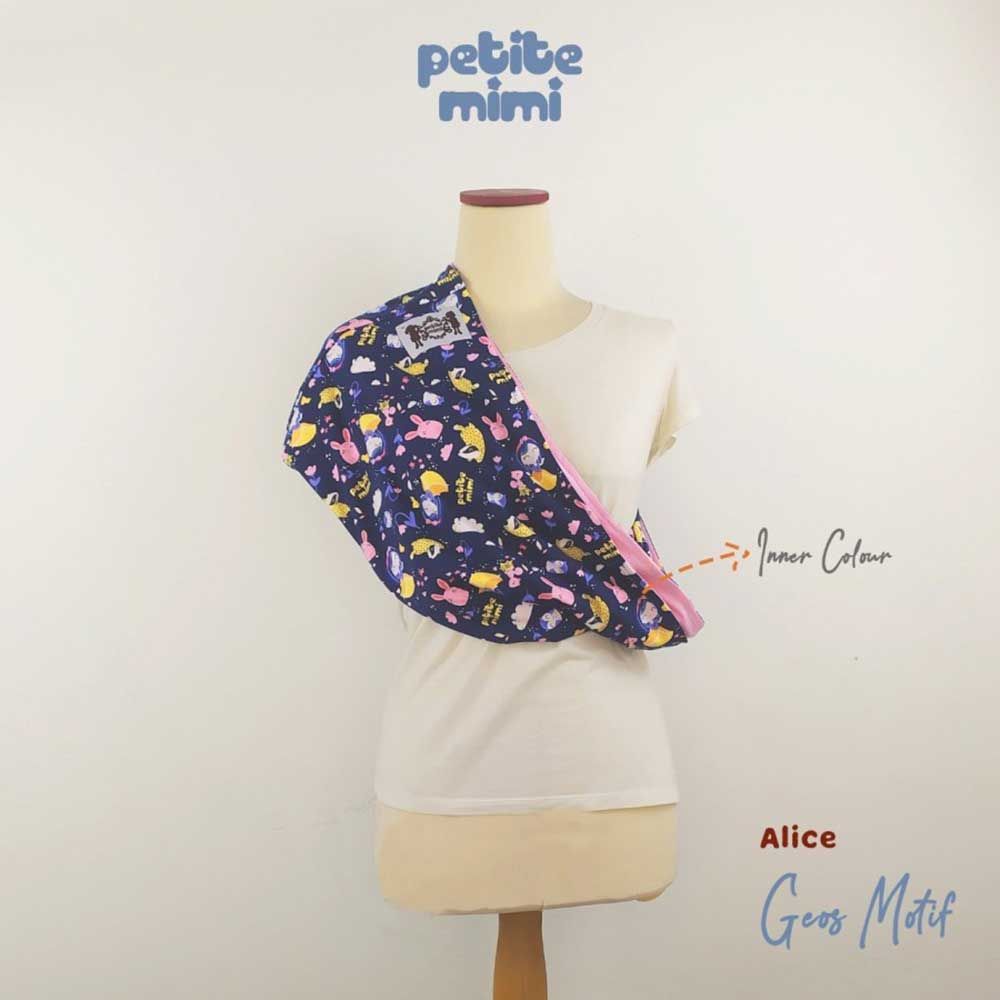Petite Mimi Gendongan Kaos Geos Revesible Simple Sling Motif Alice  M - 1