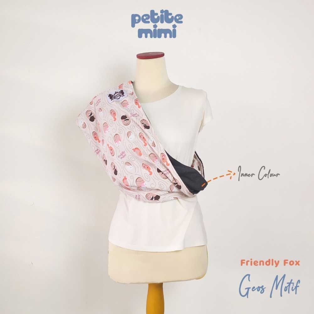 Petite Mimi Gendongan Kaos Geos Revesible Simple Sling Motif Friendly Fox M - 1