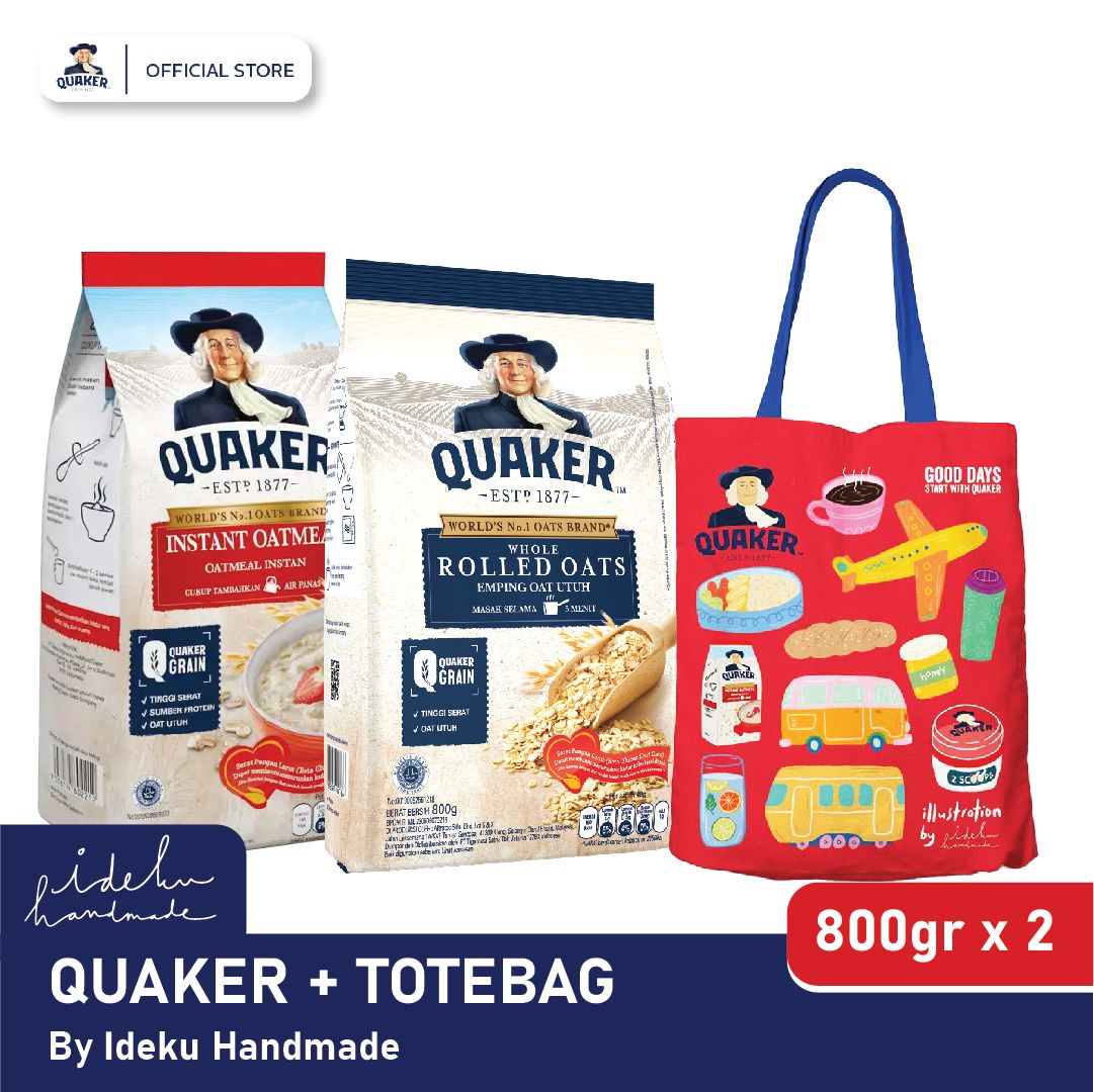 Quaker Instant+Rolled Oats 800gr Free Shopping Bag - 1