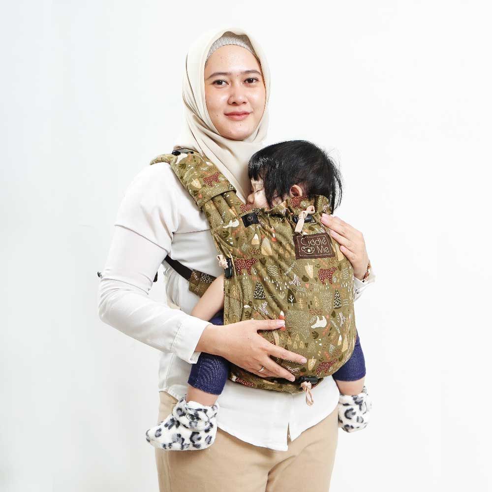 Cuddle Me Levana Gendongan Bayi SSC Newborn Adjustable Tanpa Hipseat - Forest Khaky - 1