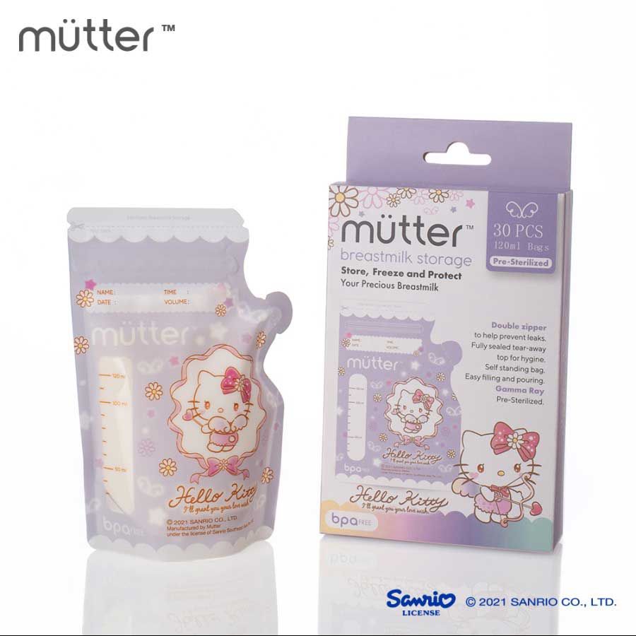 MUTTER Sanrio Kantong ASI 120ml isi 30 Plastik ASIP Hello Kitty - Kitty Purple - 1
