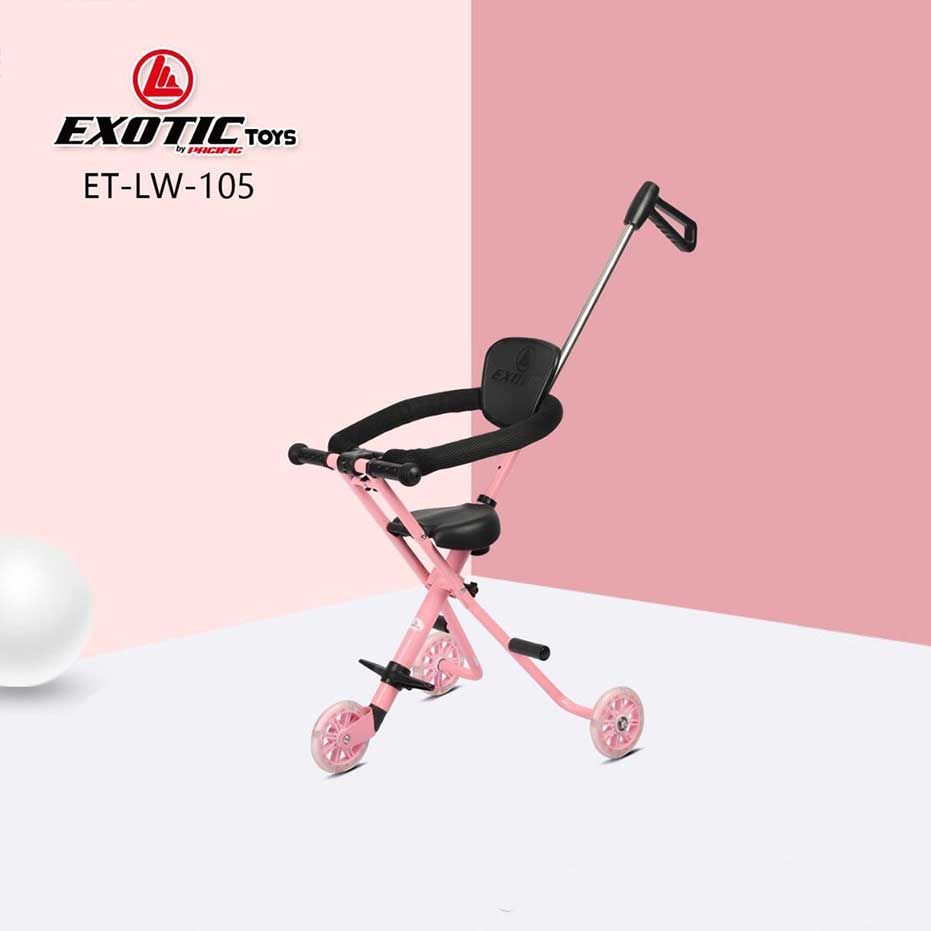 Exotic Stroler Anak Bayi Balita Kursi Dorong Micro Stroller Trike Exotic ET LW105 Roda 3 Pink - 1