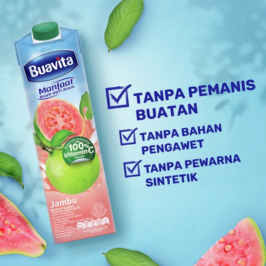Buavita Jus Buah Jambu Kaya Vitamin C 1Liter - Guava Juice, Jus Jambu, Jus Buah Asli - 5