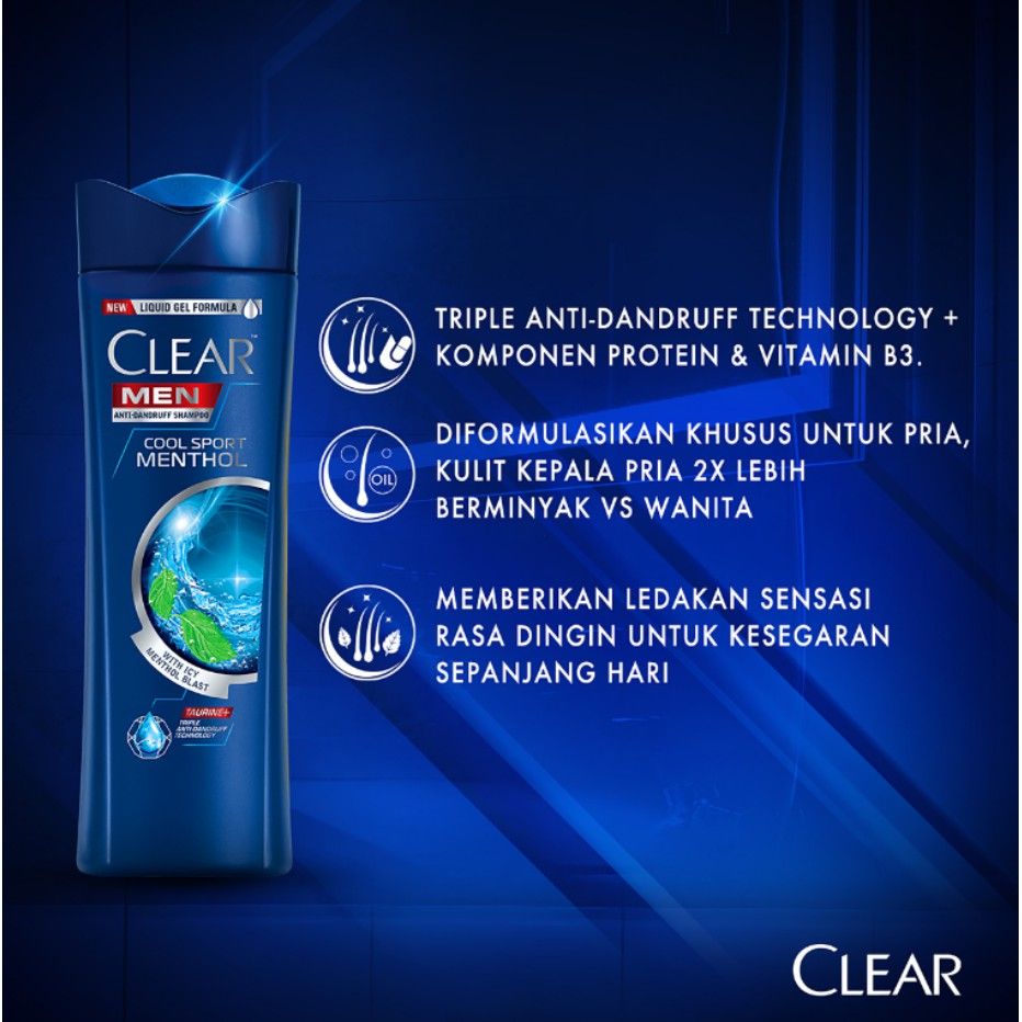 Clear Shampoo Men Cool Sport Menthol 300Ml - 3