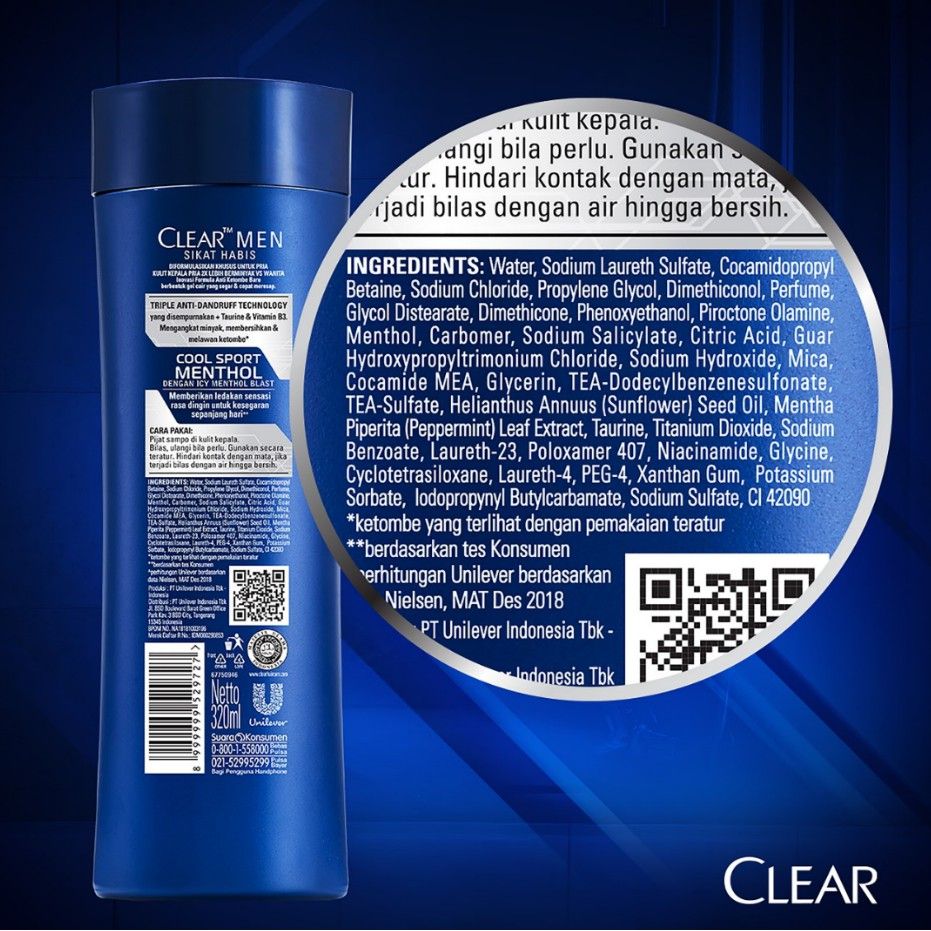 Clear Shampoo Men Cool Sport Menthol 300Ml - 4