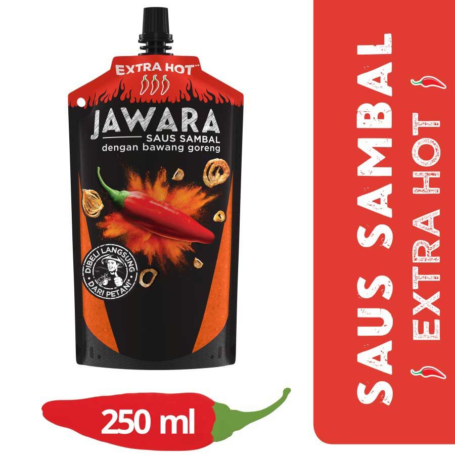 Jawara Saus Sambal Bawang Goreng Extra Hot Pouch 250Ml - 1