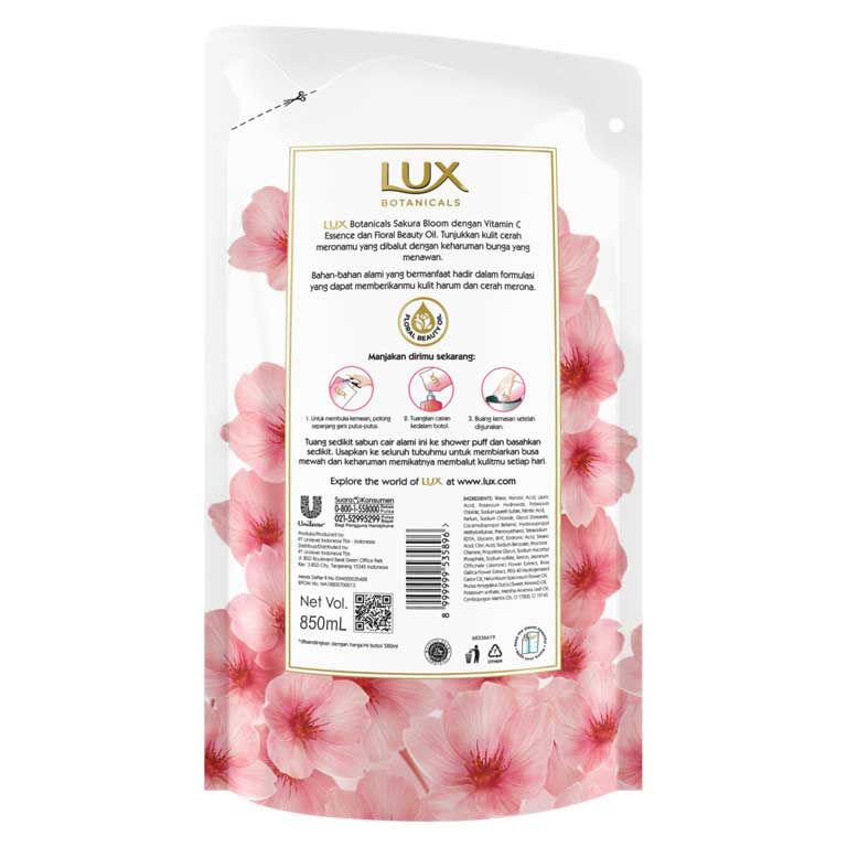 Lux Sabun Cair Sakura Bloom Refill 900Ml - 3