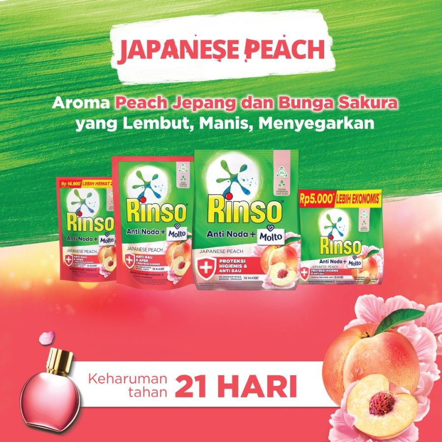 Rinso Molto Detergen Cair Japanese Peach 750Ml - 4
