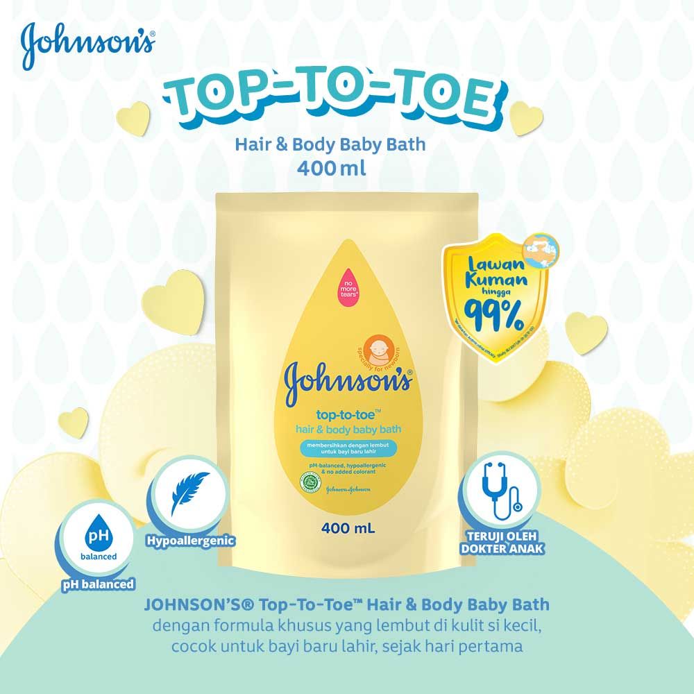 JOHNSON'S Top To Toe Wash 400ml (Refill) B2G1 - 3