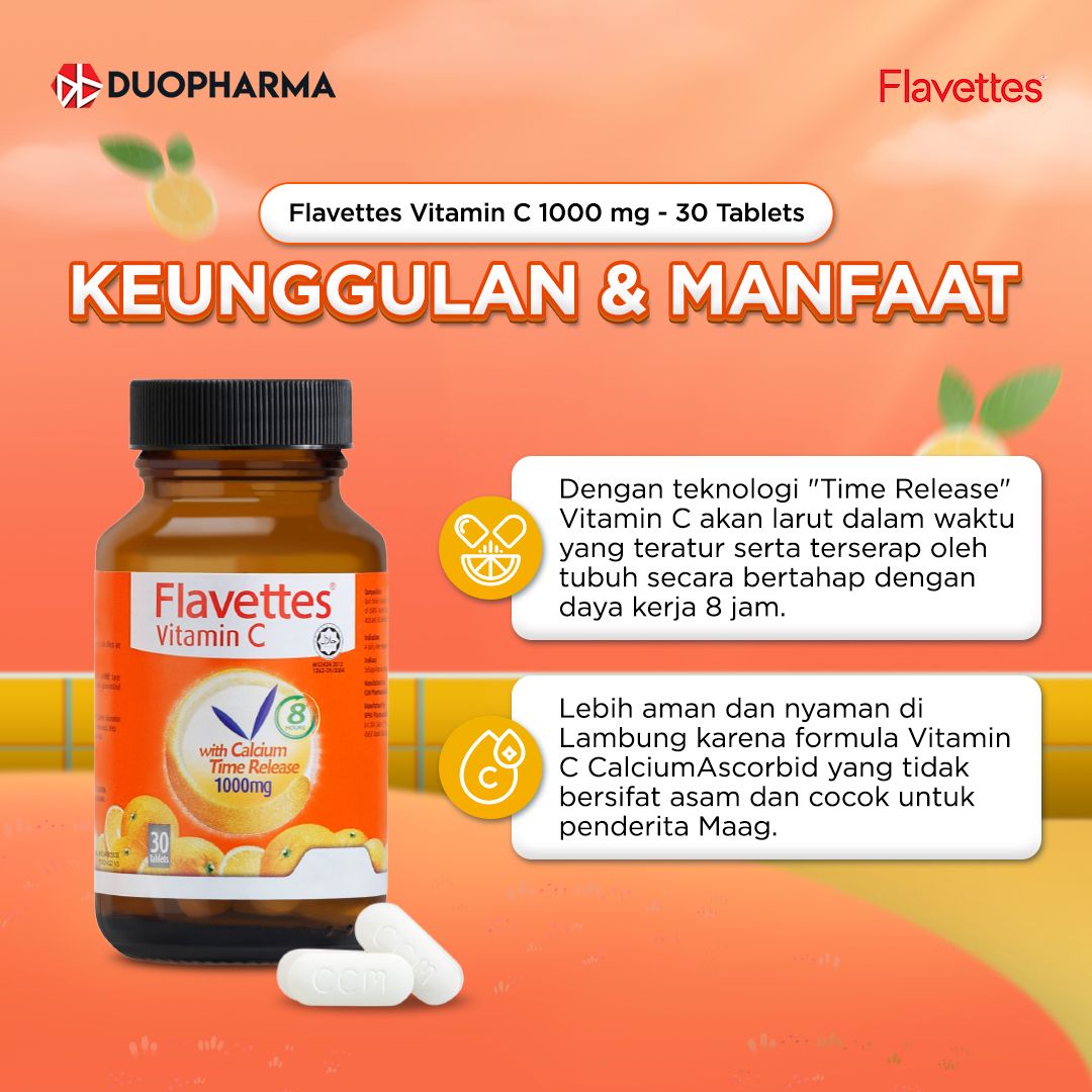 Flavettes Vitamin C 1000mg - 30 Tablets - 2