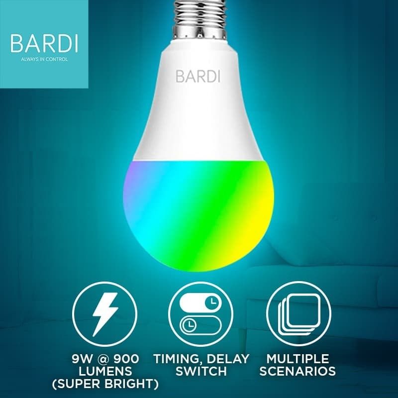 BARDI Smart LIGHT BULB RGB+WW 9W Wifi Wireless IoT For Home Automation - 2