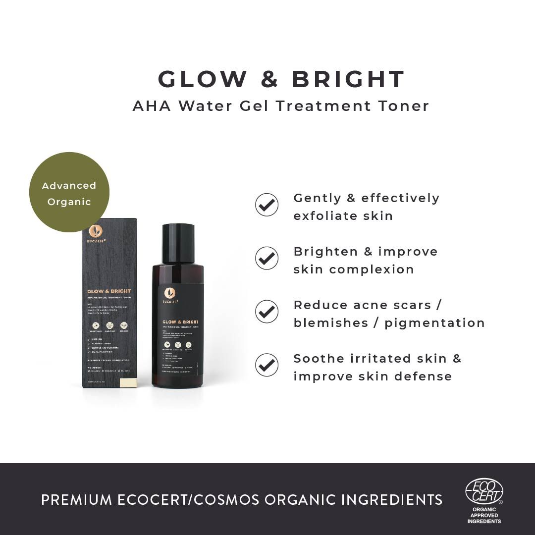 Eucalie Organic Glow & Bright AHA Water Gel Toner - 1