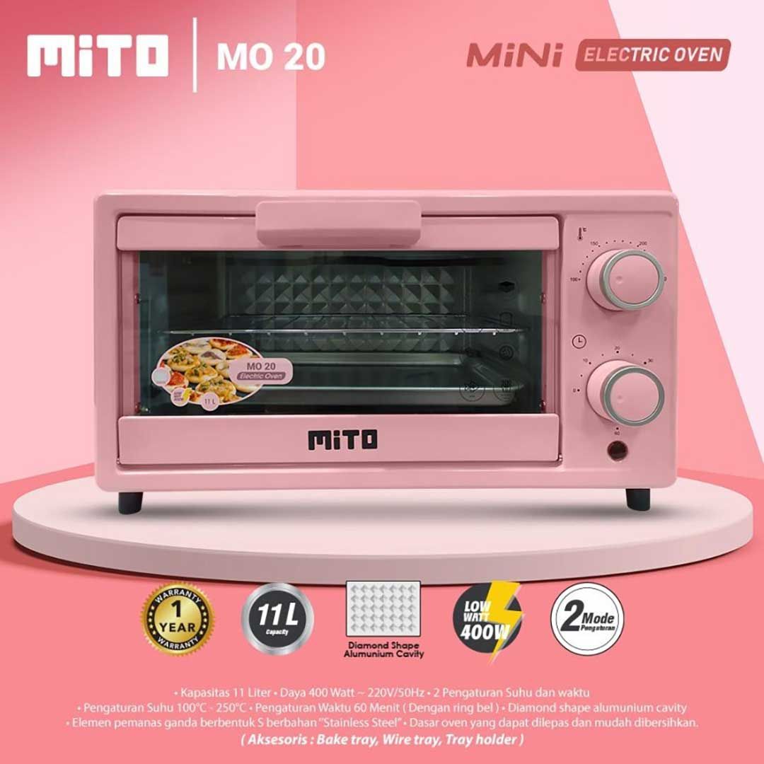 Mito Oven Mini Elektrik MO20 Putih Pink - Pink Garansi Resmi - 1