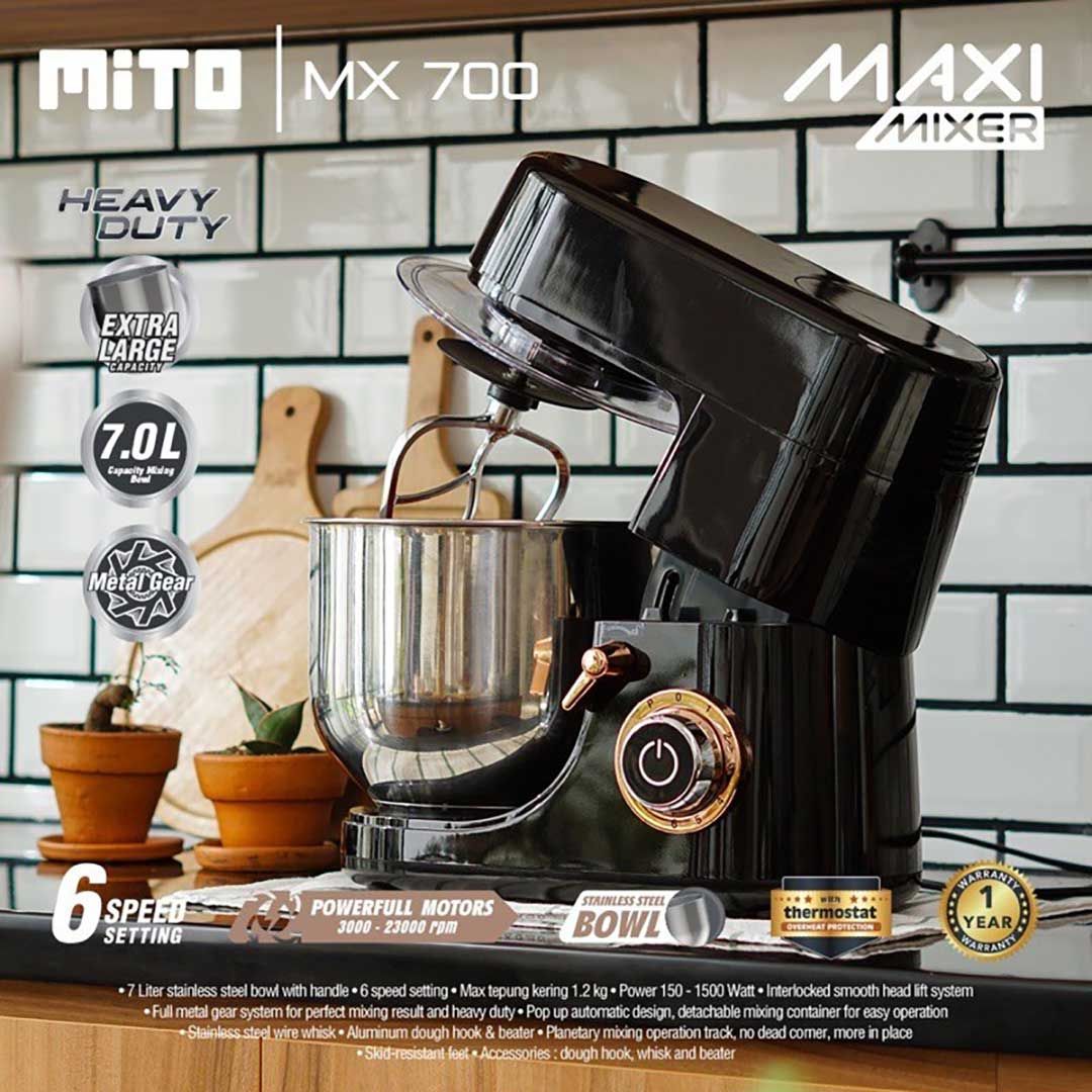 Mito Mixer Maxi MX700 Black White - Black Glossy Garansi Resmi - 1