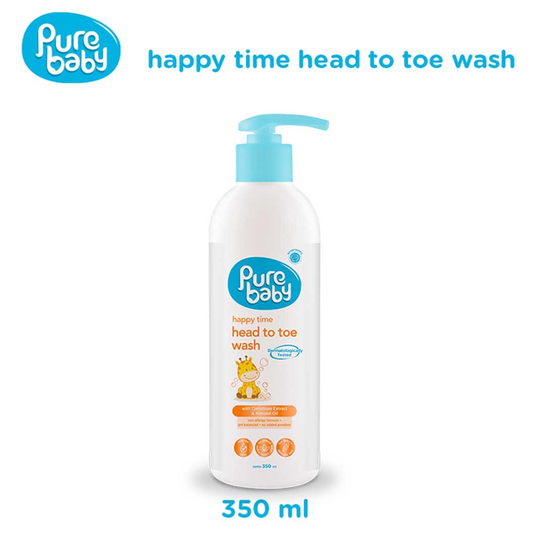 Pure Baby Happy Head Toe Wash Pump 350ml - 1