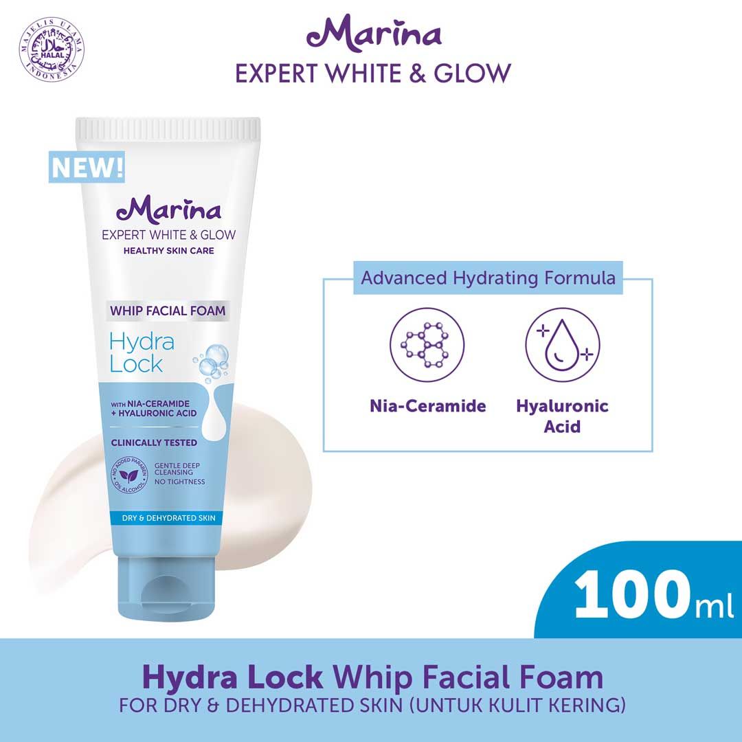 Marina Expert White & Glow Whip Facial Foam - Hydra Lock 100 ml - 1