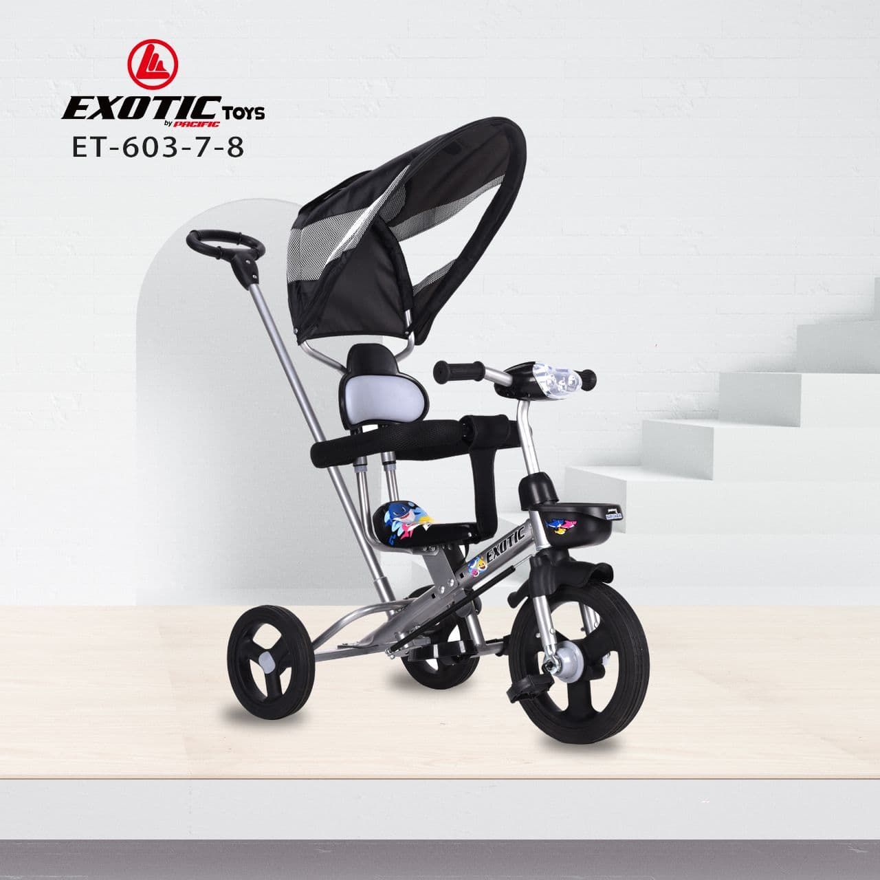 Exotic Sepeda Anak Bayi Balita Roda 3 Tricycle Exotic ET603-7-8 By Pacific Black - 2