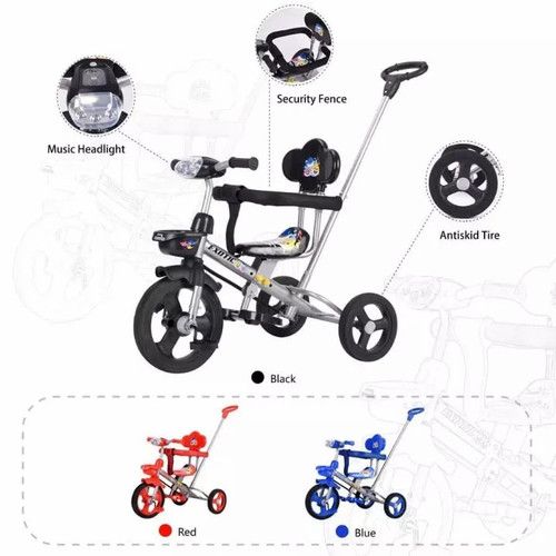 Exotic Sepeda Anak Bayi Balita Roda 3 Tricycle Exotic ET603-7-8 By Pacific Black - 3
