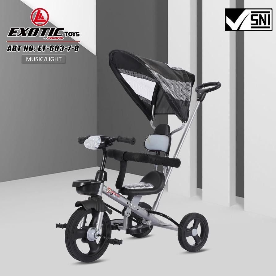 Exotic Sepeda Anak Bayi Balita Roda 3 Tricycle Exotic ET603-7-8 By Pacific Black - 1