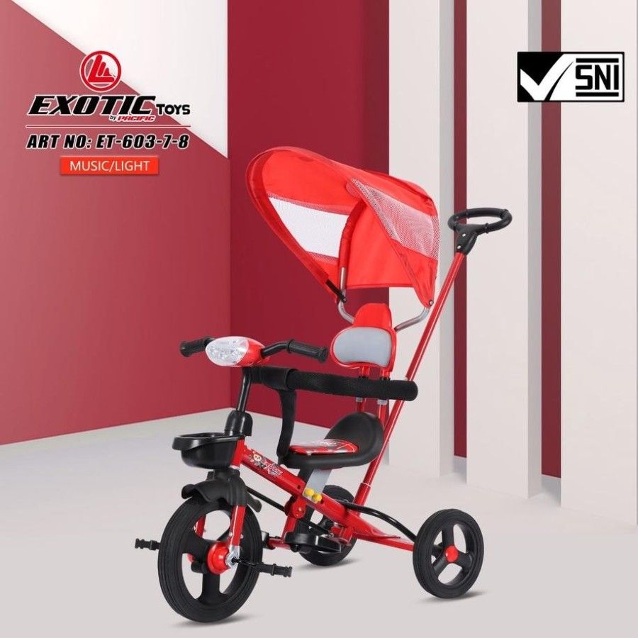 Exotic Sepeda Anak Bayi Balita Roda 3 Tricycle Exotic ET603-7-8 By Pacific Red - 2