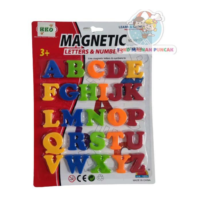 Toko Mainan Puncak Abjad Alphabet Huruf Besar Kecil Angka Magnet Mainan Edukasi - ABC Besar - 1