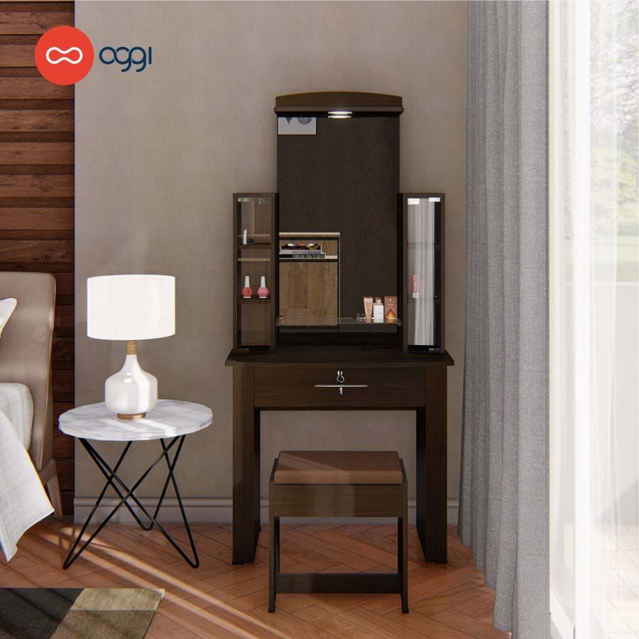 Oggi - Dressing Table Meja Rias Oggi - Bella 8002 - Black Oak - 1