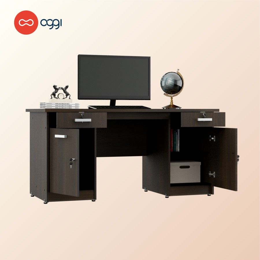 Oggi - Meja Kerja Working Desk Oggi - Codex Working Desk 150F - Black Oak - 2