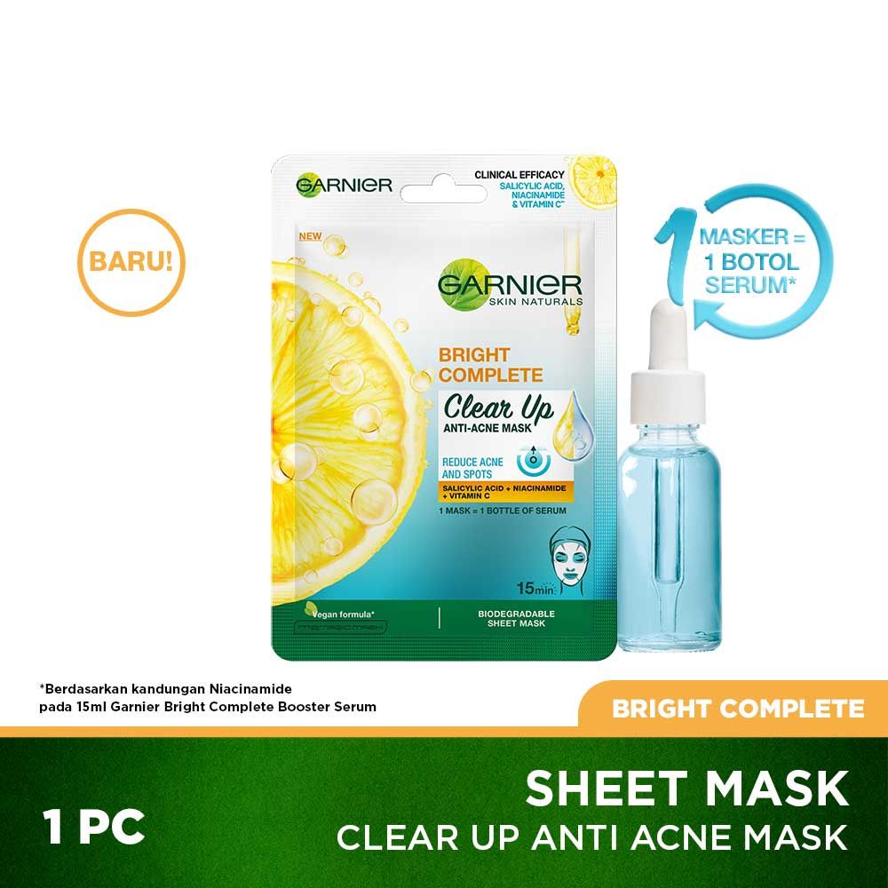 Garnier Bright Complete Clear Up Anti Acne Serum Mask - 1