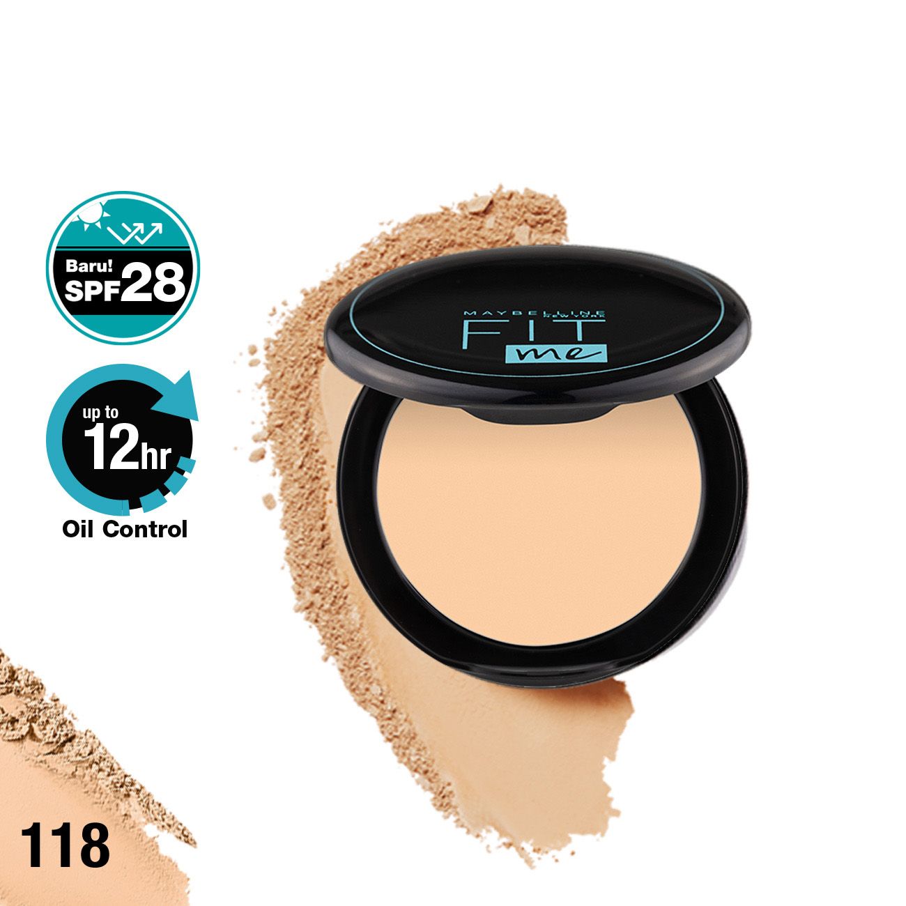 Maybelline FIT ME 12H Oil Control Powder - 118 - 1