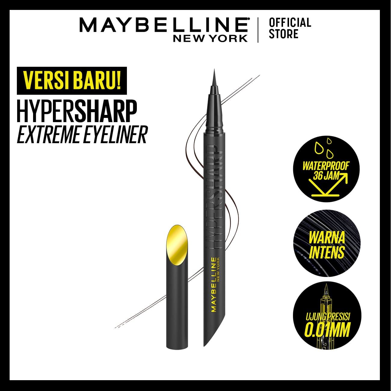 Maybelline Hypersharp Extreme Liquid Eyeliner - Waterproof Eyeliner Hitam - 1
