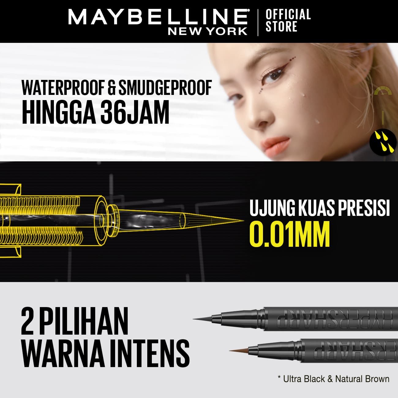 Maybelline Hypersharp Extreme Liquid Eyeliner - Waterproof Eyeliner Hitam - 4