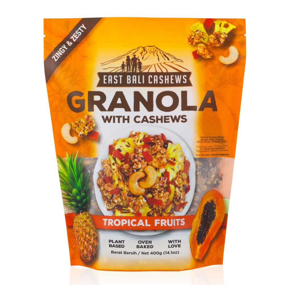 Granola Bites 400gr - Healthy Snack Vegan Friendly - East Bali Cashews Tropical Fruits - 1