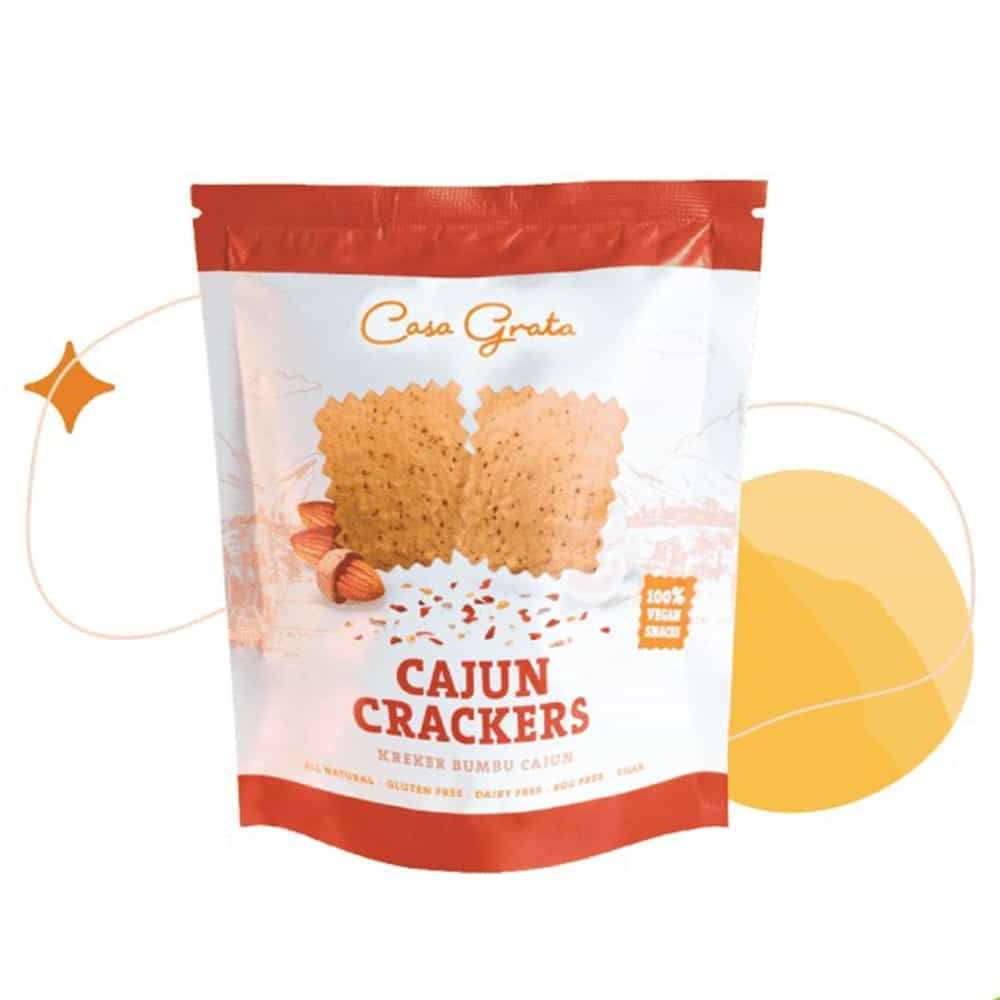 Casa Grata Crackers Snack Sehat Sea Salt Herbs Sesame Chia 20 70 gram Cajun 20 - 1