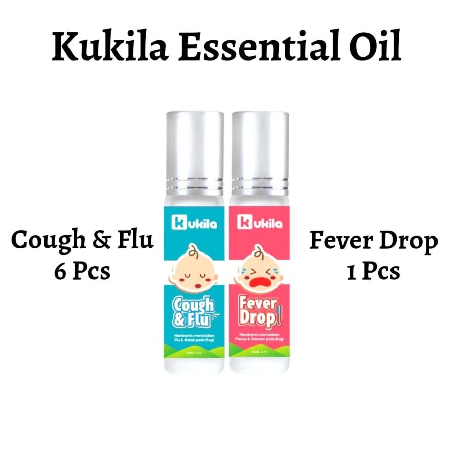 Kukila Essential Oil Baby Fever Drop 1 pcs dan Cough & Flu 6 pcs - 1