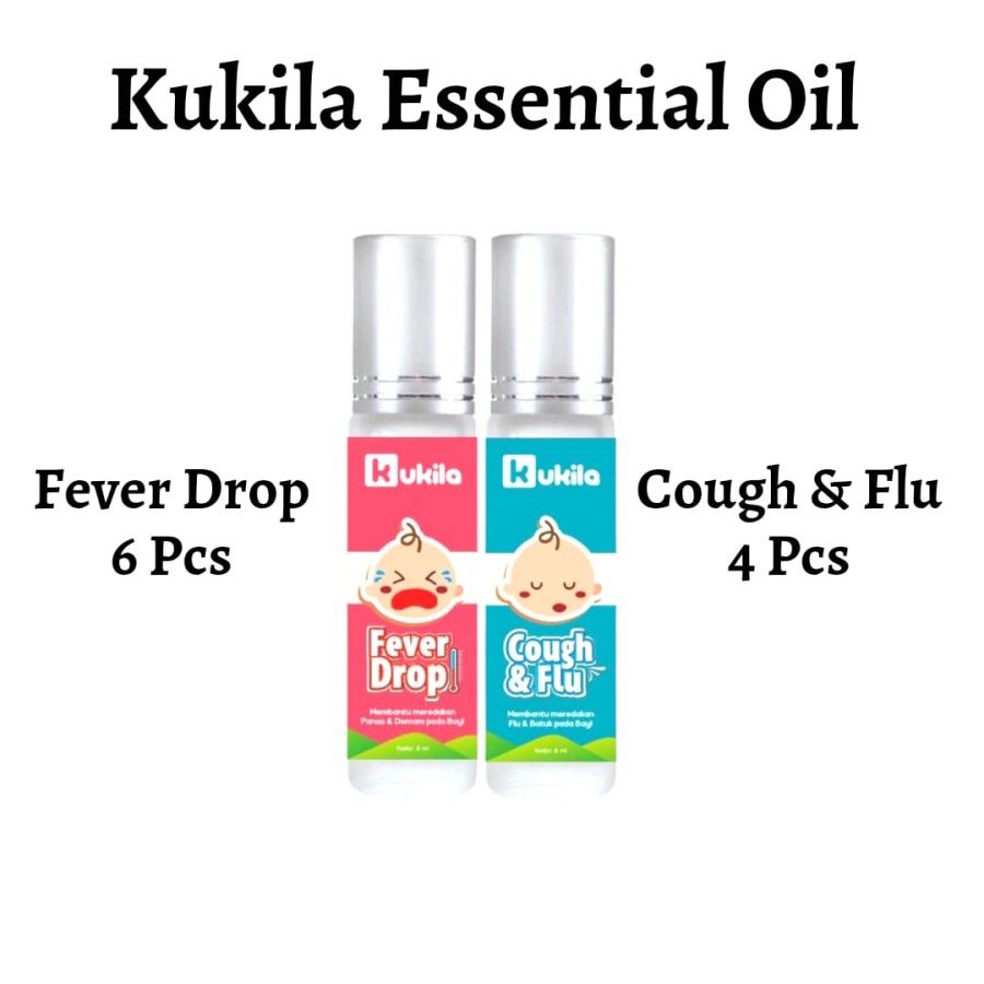 Kukila Essential Oil Baby Cough & Flu 4 pcs dan Fever Drop 6 pcs - 1