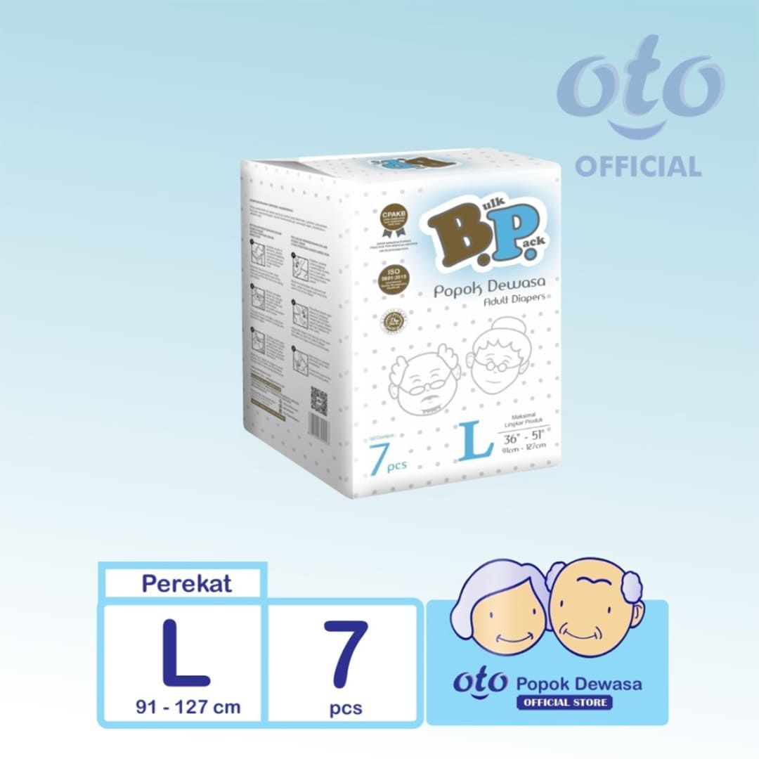 OTO BP Adult Diaper Popok Dewasa model Perekat ukuran L - isi 7 pcs - 1