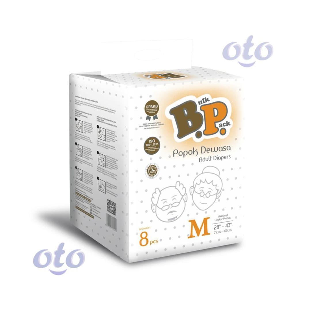 OTO BP Adult Diaper Popok Dewasa model Perekat ukuran M isi 8 pcs - 2