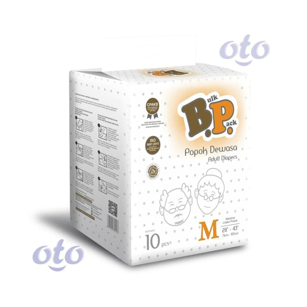 OTO BP Adult Diaper Popok Dewasa model Perekat ukuran M -isi 10 pcs - 2
