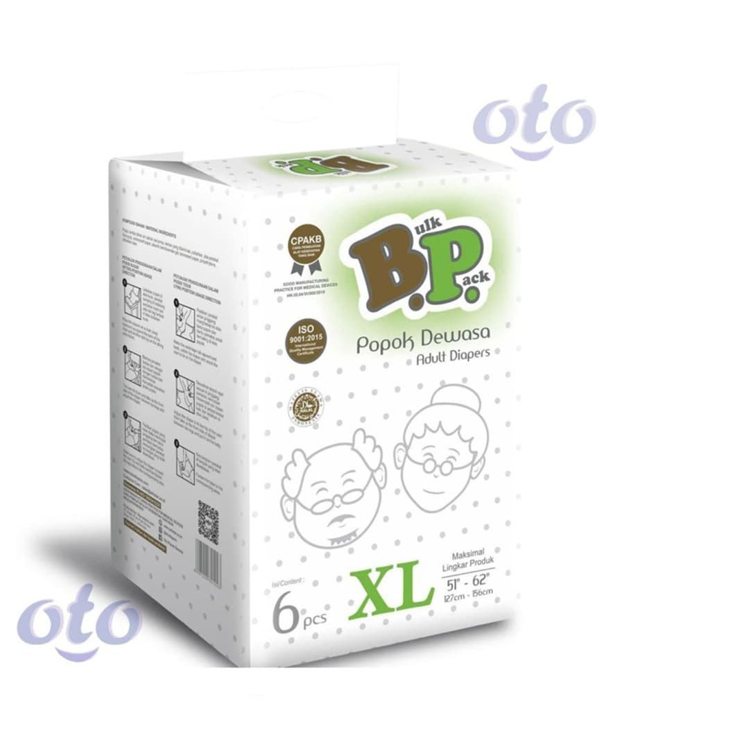 OTO BP Adult Diaper Popok Dewasa model Perekat ukuran XL - isi 6 pcs - 1
