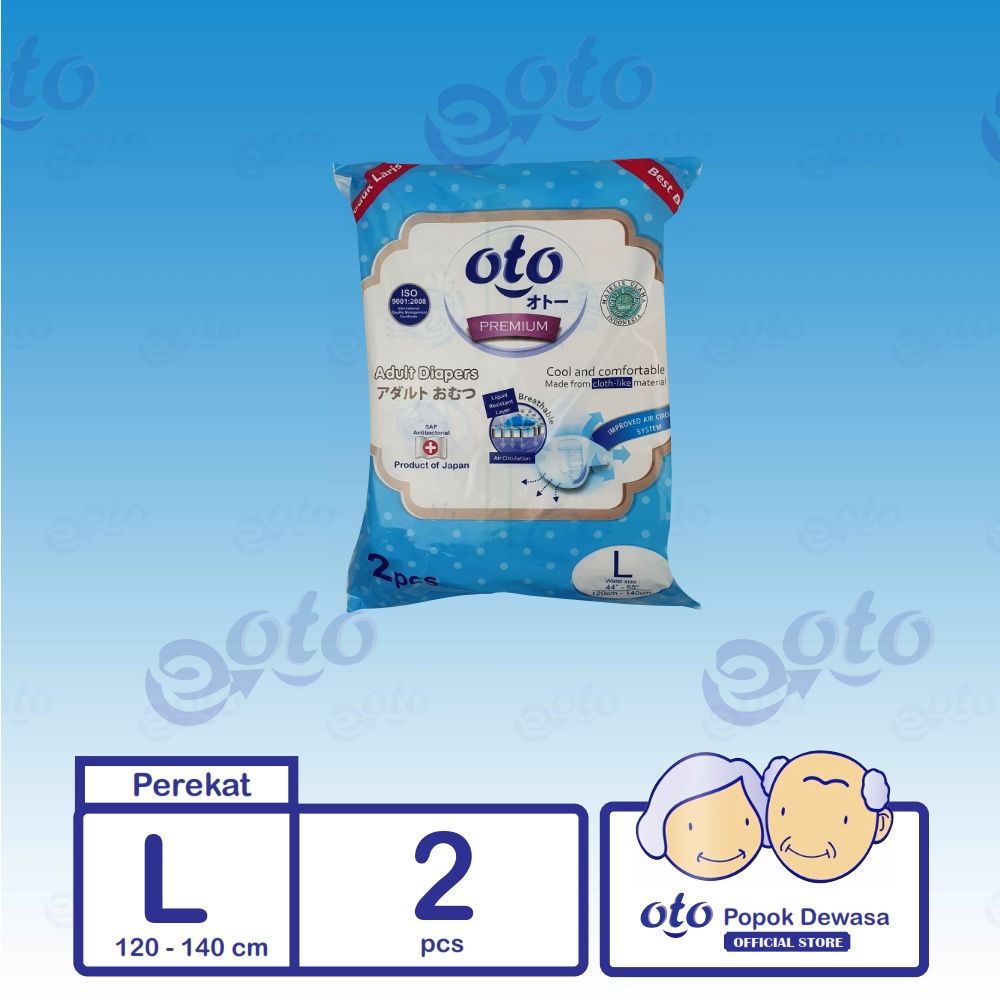 OTO Diapers Adult  Popok Dewasa model Perekat ukuran L isi 2 pcs - 1