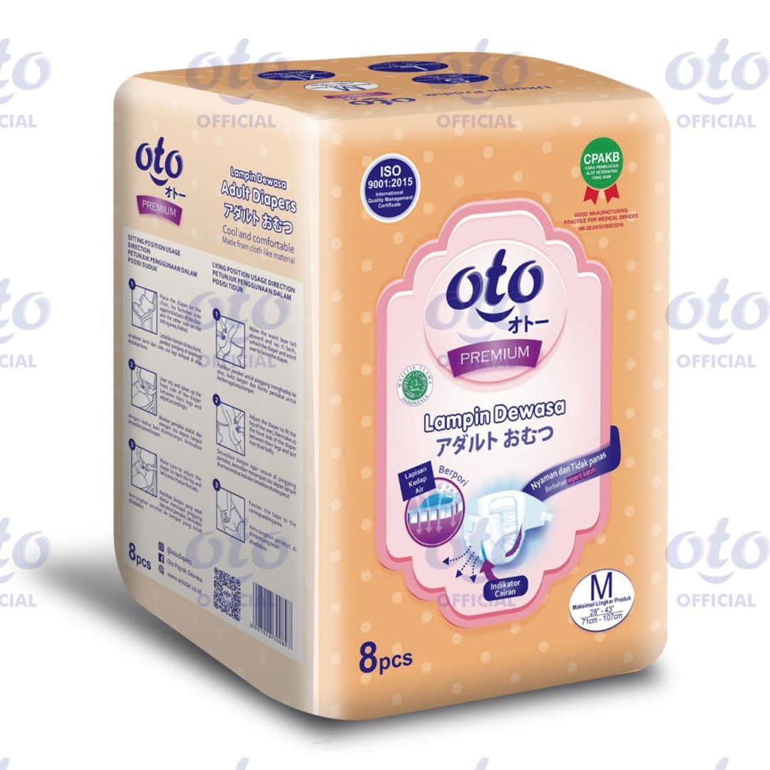 OTO Diapers for Adult  Popok Dewasa Premium ukuran M, isi 8pcs x 12 - 2