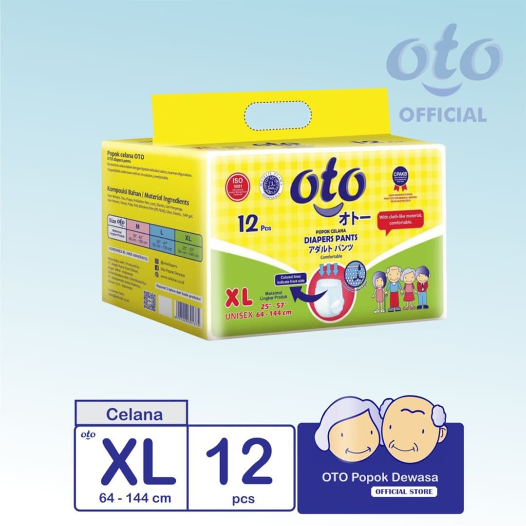 OTO Diapers PANTS  Popok Dewasa model Celana ukuran XL - isi 12 - 1