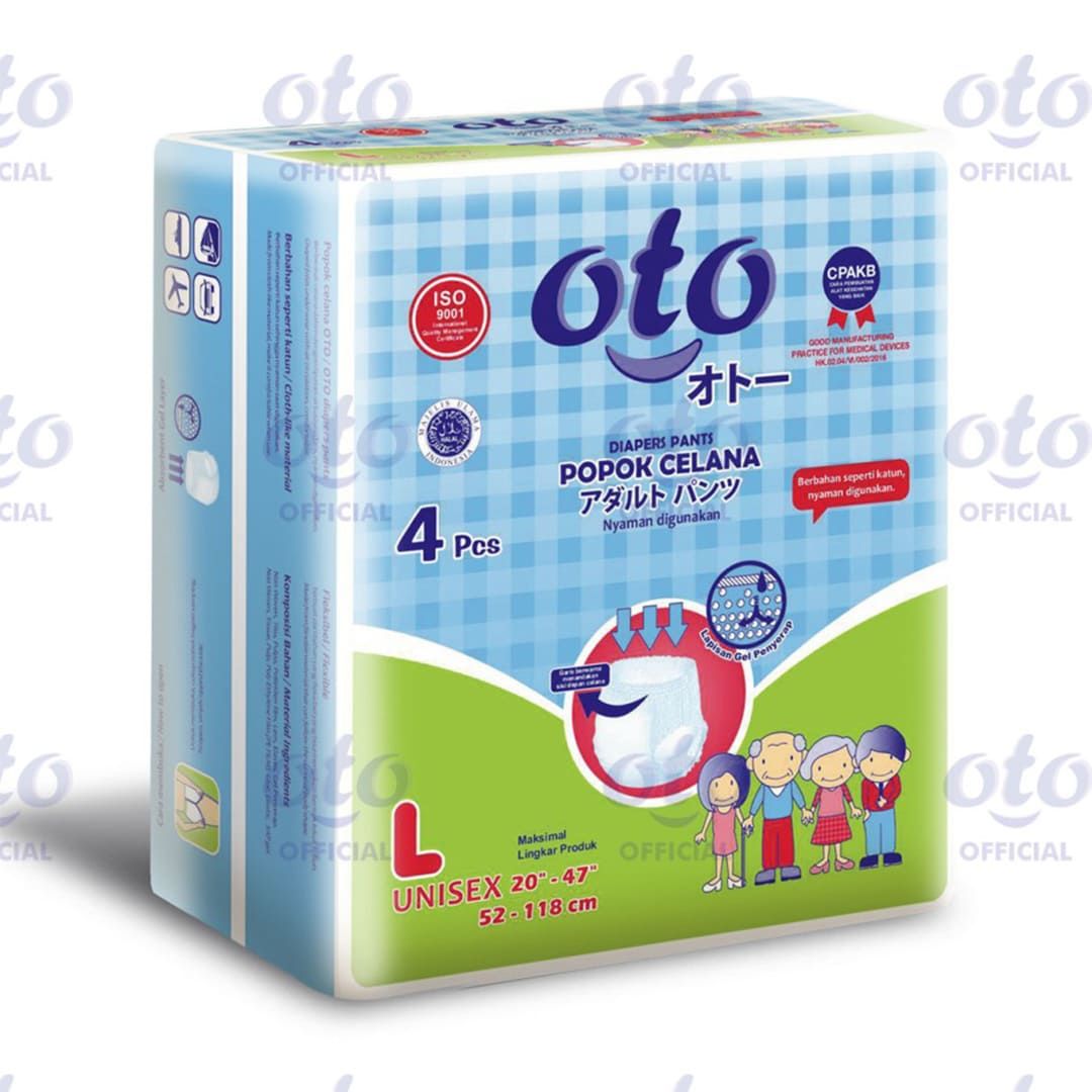OTO Diapers Adult Pants  Popok Dewasa model Celana size L isi 4 pcs - 2