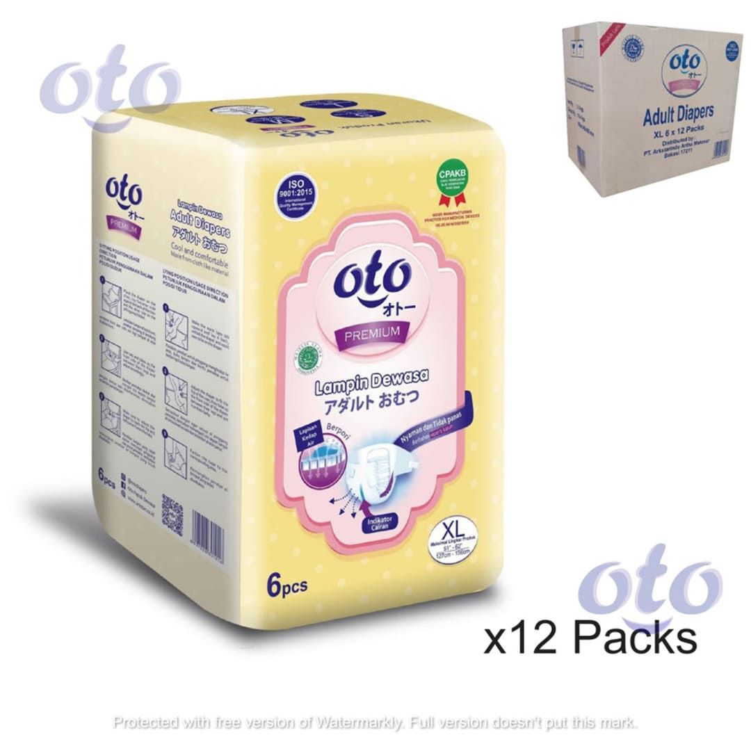 OTO Diapers for Adult  Popok Dewasa Premium ukuran XL isi 6 pcs x 12 - 2