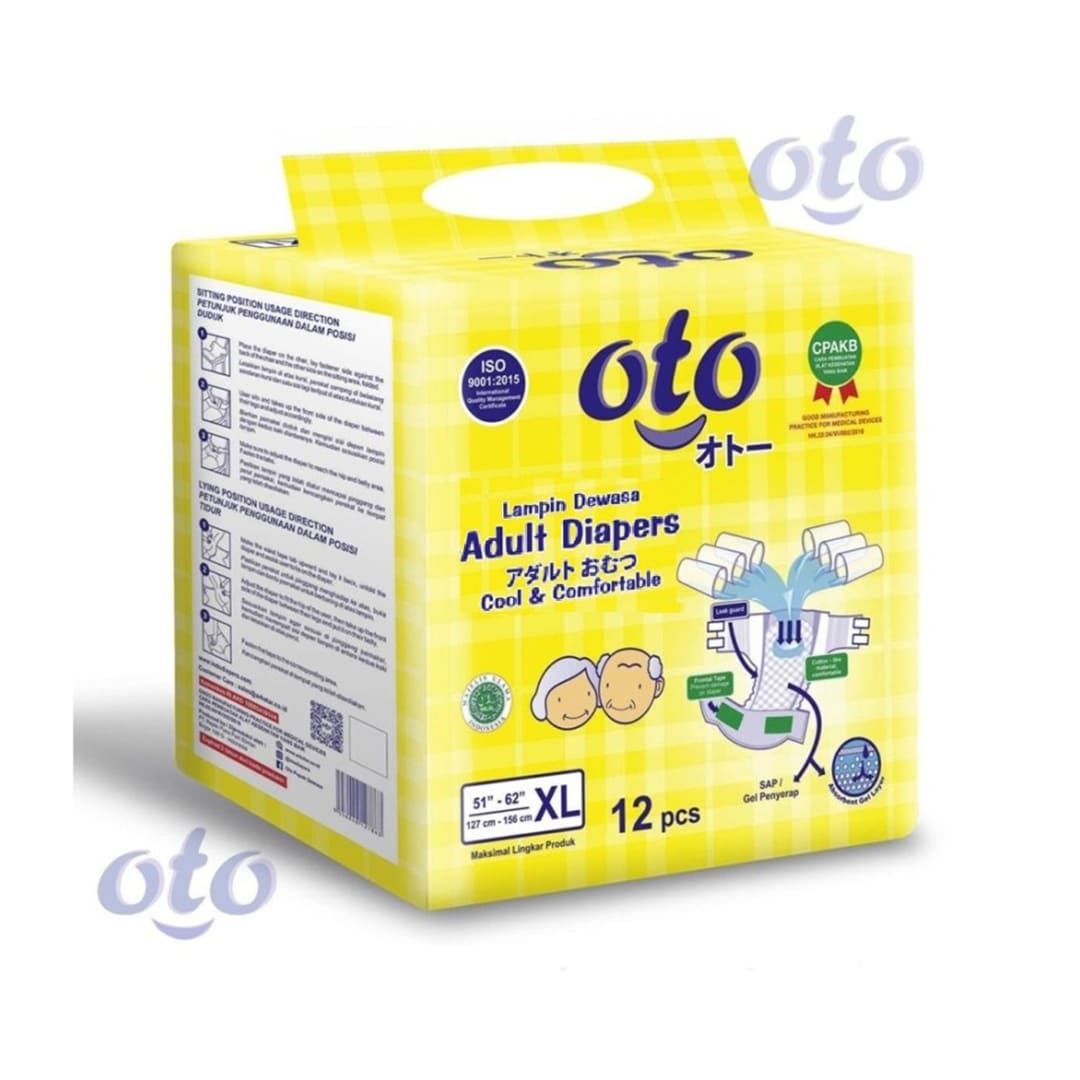 OTO Diapers Adult  Popok Dewasa model Perekat ukuran XL - isi 12 pcs - 2