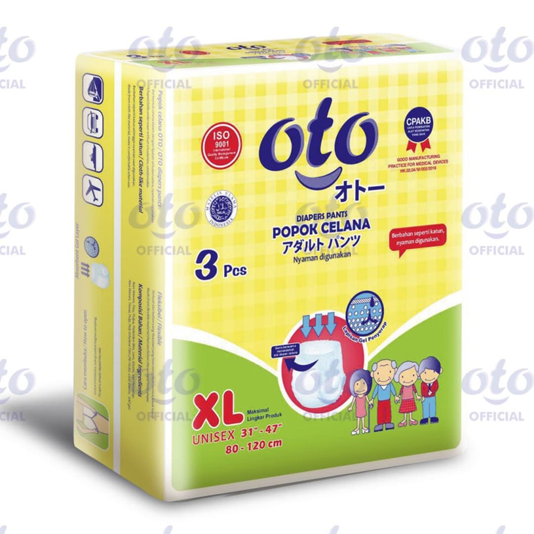 OTO Diapers Adult Pants  Popok Dewasa model Celana size XL isi 3 pcs - 2
