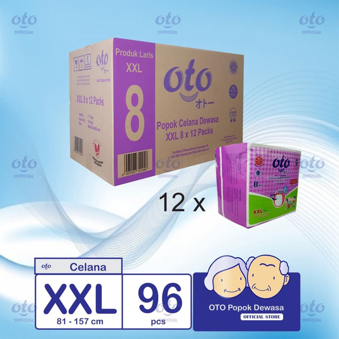 OTO Diapers PANTS  Popok Dewasa model Celana size XXL isi 8 pcs x 12 - 1