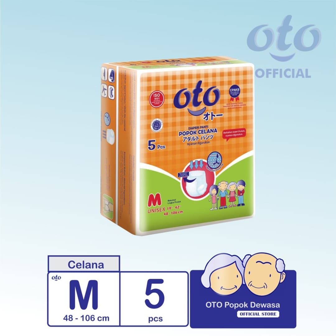 OTO Diapers Adult Pants  Popok Dewasa model Celana size M isi 5 pcs - 1