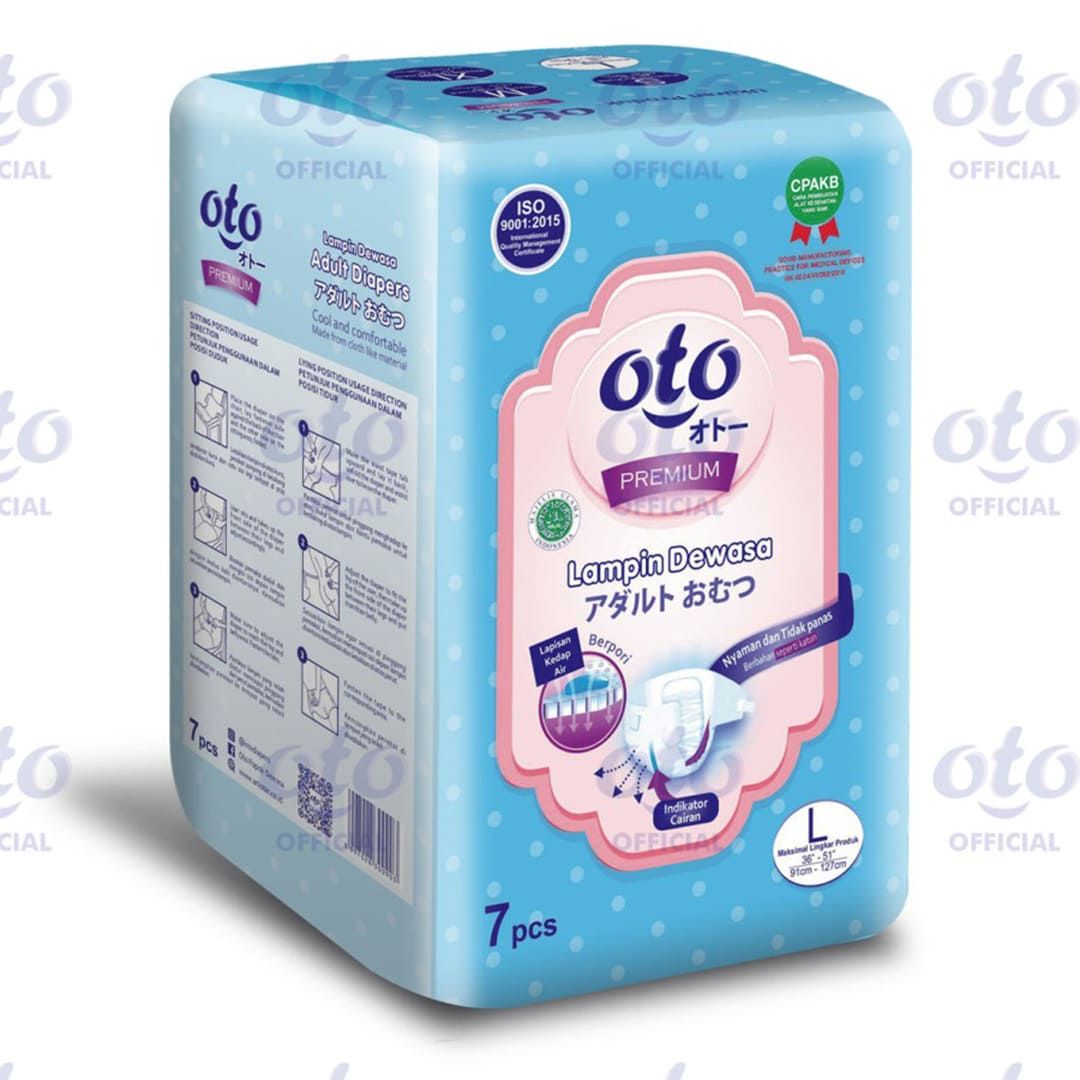 OTO Diapers for Adult  Popok Dewasa Premium ukuran L, isi 7 pcs x 12 - 3